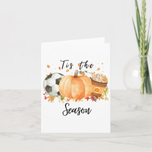 Es ist die Saison für Herbstfußball-Kürbisse und K Karte