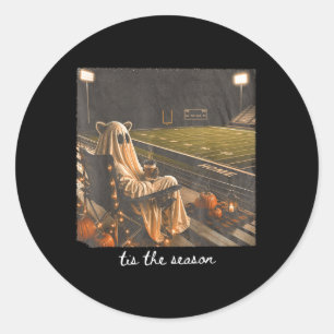 Es ist die Saison Fußball Herbst Halloween Waschbä Runder Aufkleber