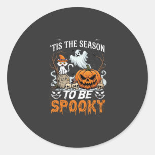 Es ist die Saison Grusel Halloween Kürbis Geist Runder Aufkleber