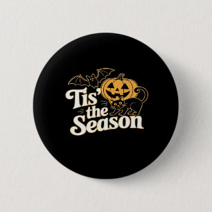 Es ist die Saison Halloween Fledermäuse Kürbis Her Button