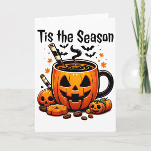 Es ist die Saison Halloween Kürbis-Gewürz-Kaffee A Karte