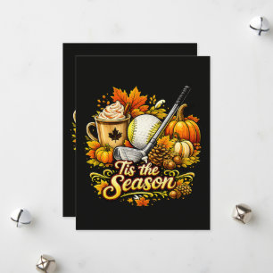 Es ist die Saison Herbst Golf Kürbis Gewürz Kaffee Feiertagskarte