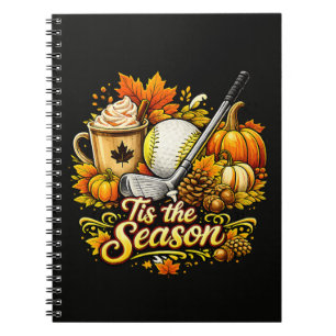 Es ist die Saison Herbst Golf Kürbis Gewürz Kaffee Notizblock