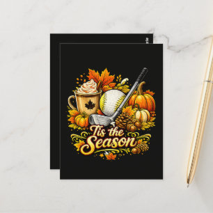 Es ist die Saison Herbst Golf Kürbis Gewürz Kaffee Postkarte