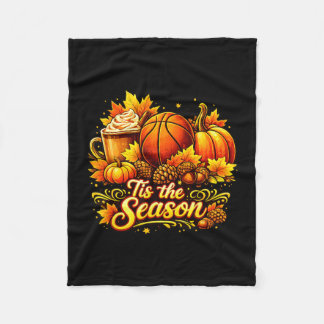 Es ist die Saison Kürbisgewürz Basketball Herbst Fleecedecke