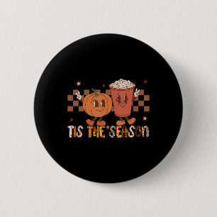 Es ist die Saison Kürbisgewürz Lustige Herbststimm Button