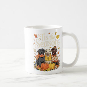 Es ist die Saison Labrador Retriever Herbst Kürbis Kaffeetasse