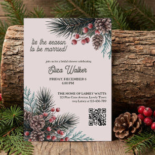 Es ist die Saison Pinecone Winter Brautparty Einladung