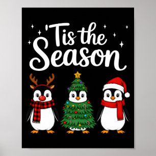 Es ist die Saison Pinguin Weihnachten Santa Langar Poster