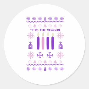Es ist die Saison Pullover Weihnachten Xmas kathol Runder Aufkleber
