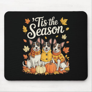 Es ist die Saison Rat Terrier Herbst Kürbis Hund Mousepad