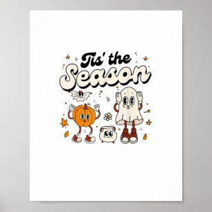 Es ist die Saison Retro-Halloween-Party Lustiger B Poster