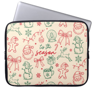 Es ist die Saison - Weihnachts-Doodle Laptopschutzhülle