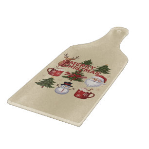 Es ist die Saison Weihnachtsbaum Santa Latte Weihn Schneidebrett