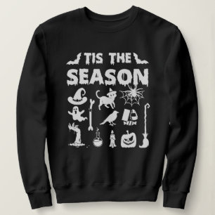 Es ist die Saison Weiße Halloween-Silhouetten-Symb Sweatshirt