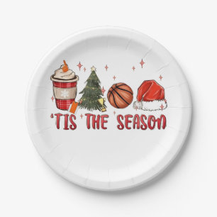Es ist die Saison Xmas Weihnachtsbasketball  Pappteller