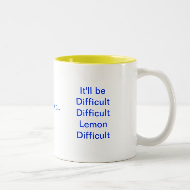Es ist die schwierige schwierige schwierige zweifarbige tasse (Rechts)