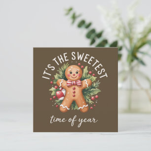 Es ist die süßeste Zeit des Jahres Gingerbread Wei Feiertagskarte