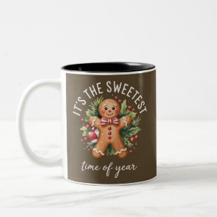 Es ist die süßeste Zeit des Jahres Gingerbread Xma Zweifarbige Tasse