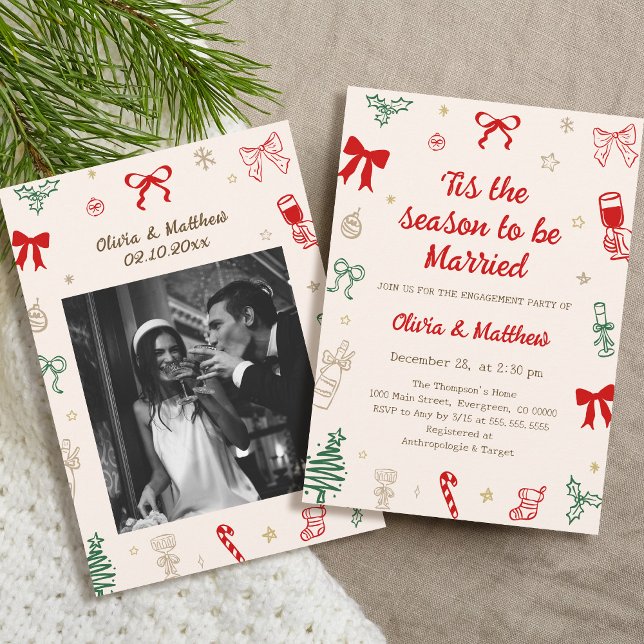 Es ist die Weihnachtszeit Hochzeitsankündigungsfei Einladung (Von Creator hochgeladen)