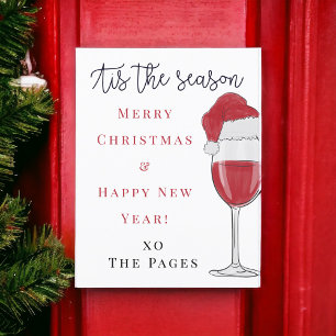 Es ist die Weihnachtszeit Weihnachten / Weinglas W Postkarte