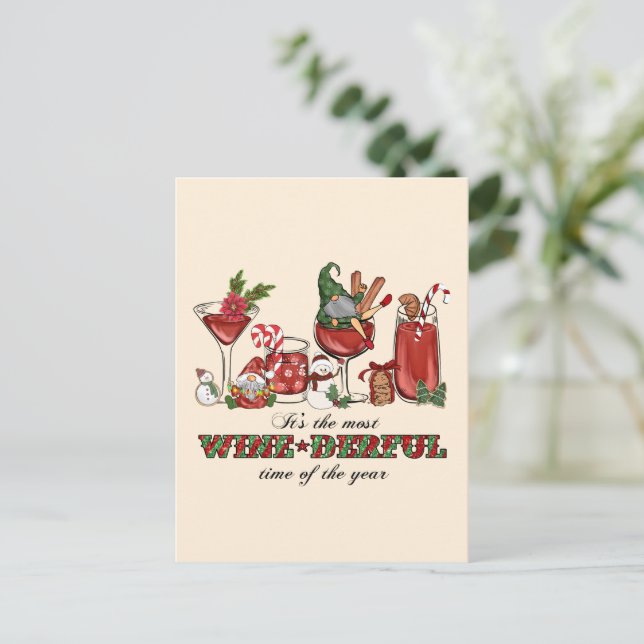 Es ist die wine-derful Zeit Postkarte (Stehend Vorderseite)