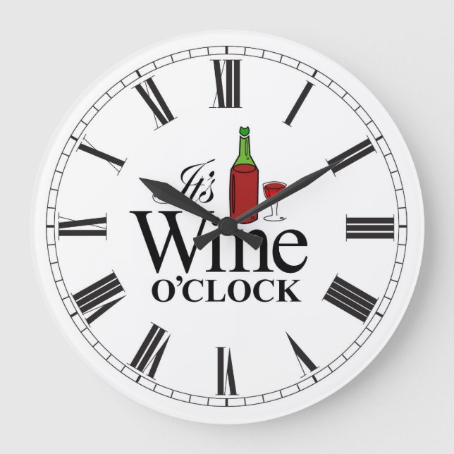 Es ist die Wine O'Clock Mauer Große Wanduhr (Vorderseite)