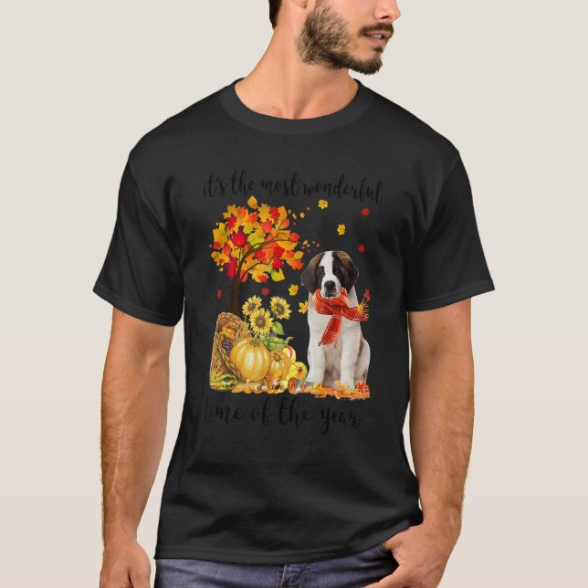 Es ist die wunderbarste Herbstzeit Saint Bernard T-Shirt (Vorderseite)
