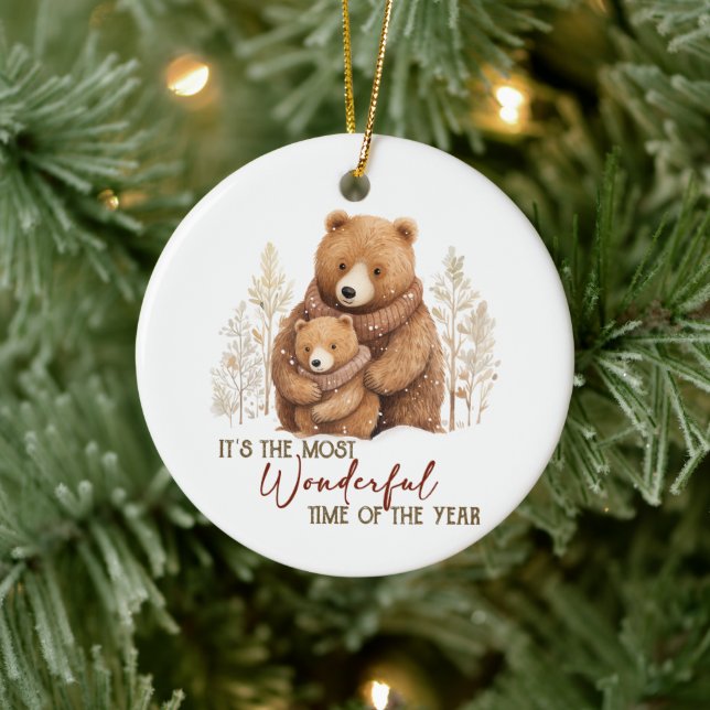 Es ist die wunderbarste Zeit des Jahres Bären Keramik Ornament (Baum)