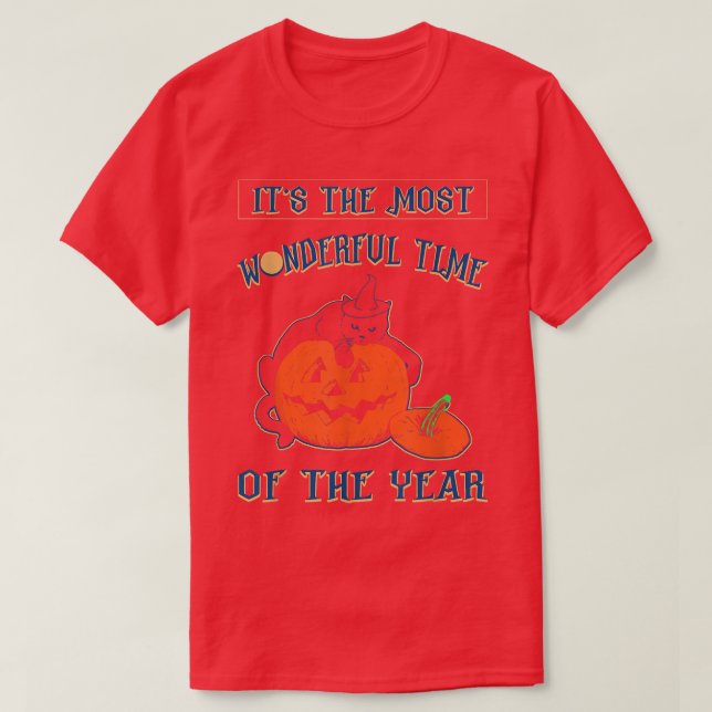 Es ist die wunderbarste Zeit des Jahres Cat Pumpk T-Shirt (Design vorne)