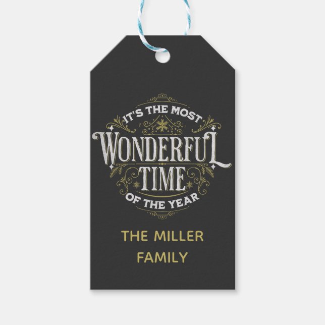 Es ist die wunderbarste Zeit des Jahres Geschenkanhänger (Vorderseite)
