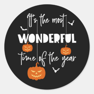 Es ist die wunderbarste Zeit des Jahres Pumpkin Runder Aufkleber