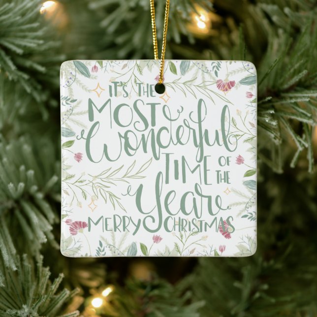 Es ist die wunderbarste Zeit des Jahres Weihnachte Keramikornament (Baum)