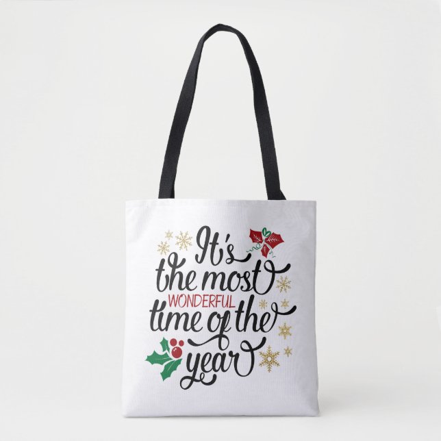 Es ist die wunderbarste Zeit des Jahres Weihnachte Tasche (Vorderseite)