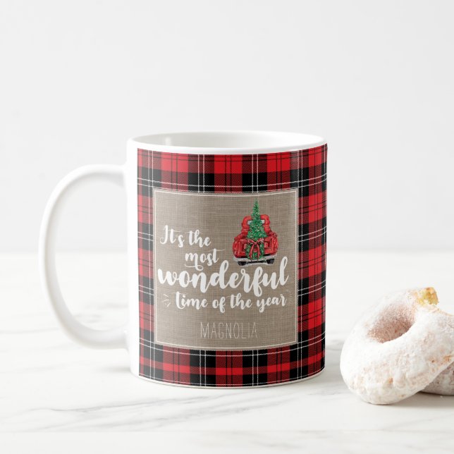 Es ist die wunderbarste Zeit des Karierten Jahres Kaffeetasse (Mit Donut)
