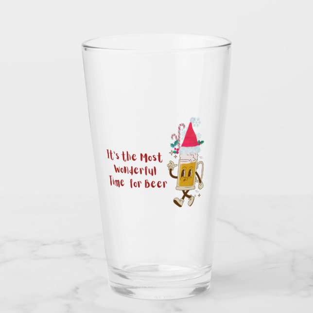Es ist die wunderbarste Zeit für Bier Glas (Vorderseite)
