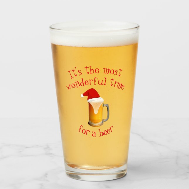 Es ist die wunderbarste Zeit für ein Bier Glas (Vorne (Gefüllt))