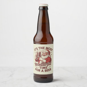 Es ist die wunderbarste Zeit für ein Bier Weihnach Bierflaschenetikett