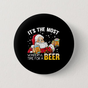 Es ist die wunderbarste Zeit für ein Bier-Weihnach Button
