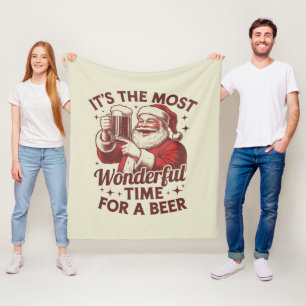 Es ist die wunderbarste Zeit für ein Bier Weihnach Fleecedecke