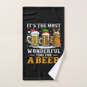 Es ist die wunderbarste Zeit für ein Bier-Weihnach Handtuch