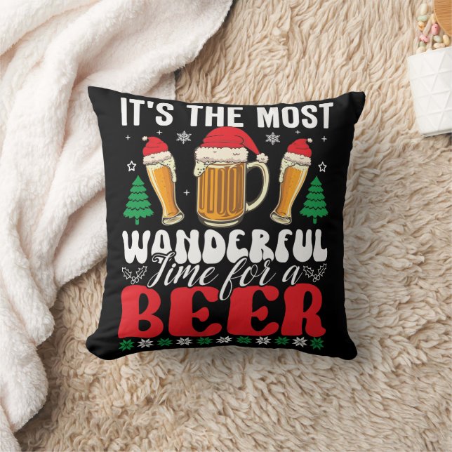 Es ist die wunderbarste Zeit für ein Bier Weihnach Kissen (Decke)
