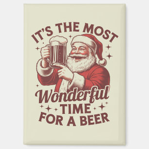 Es ist die wunderbarste Zeit für ein Bier Weihnach Magnet