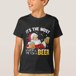 Es ist die wunderbarste Zeit für ein Bier-Weihnach T-Shirt