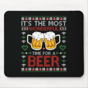 Es ist die wunderbarste Zeit für eine Bier-Weihnac Mousepad