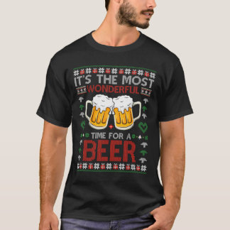 Es ist die wunderbarste Zeit für eine Bier-Weihnac T-Shirt