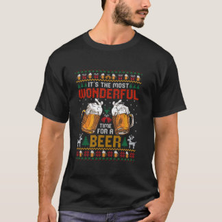 Es ist die wunderbarste Zeit für eine Bier-Weihnac T-Shirt