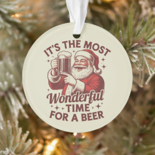 Es ist die wunderbarste Zeit für einen Bier-Santa- Ornament