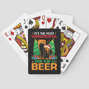 Es ist die wunderbarste Zeit für einen Bier-Santa  Spielkarten