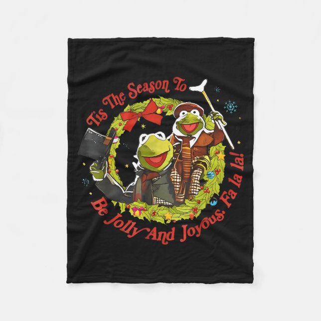 Es ist die Zeit, fröhlich und freudig zu Weihnacht Fleecedecke (Vorderseite)